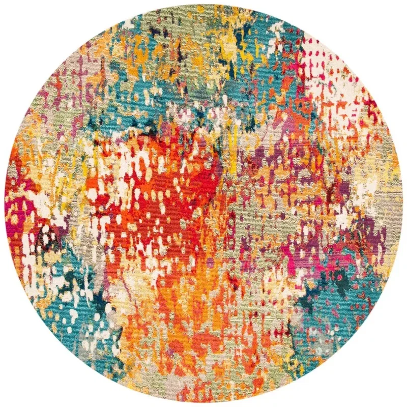 Tapete James Abstracto en Marfil con Multicolor