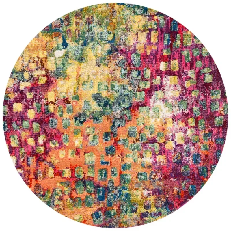 Tapete James Abstracto en Rosa con Amarillo