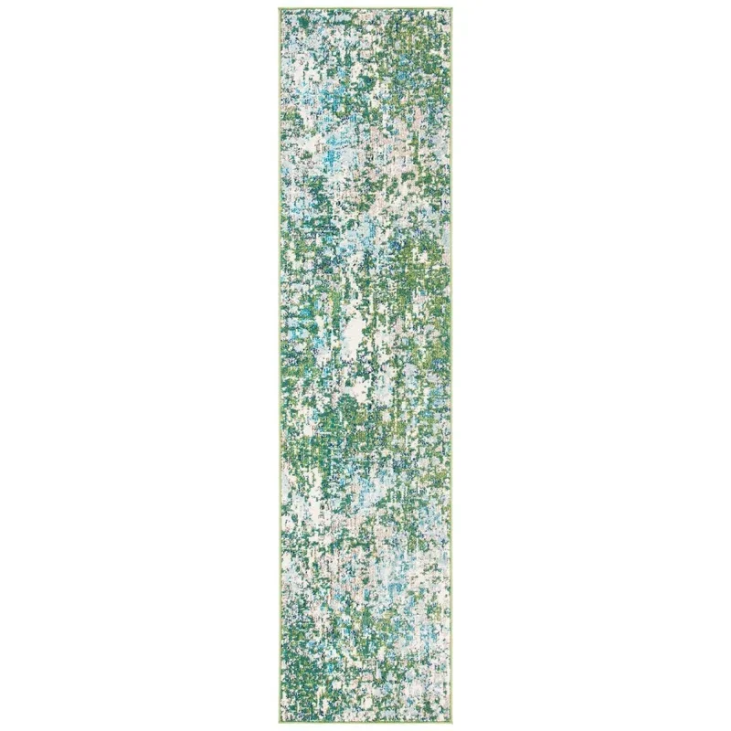 Tapete James Abstracto en Verde con Azul