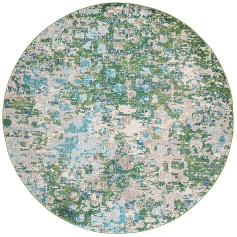 Tapete James Abstracto en Verde con Azul