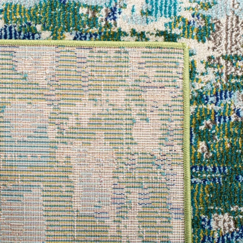 Tapete James Abstracto en Verde con Azul