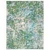 Tapete James Abstracto en Verde con Azul