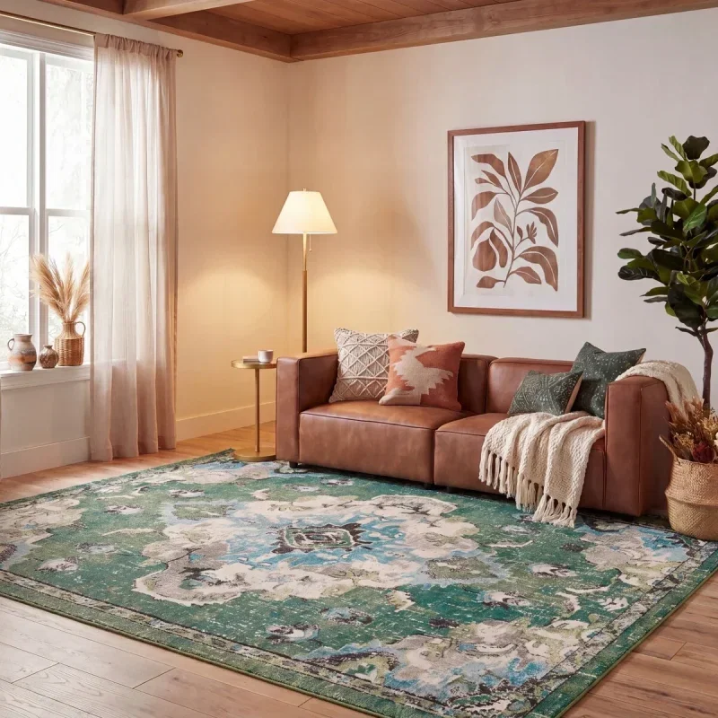 Tapete James Bohemio en Verde con Azul