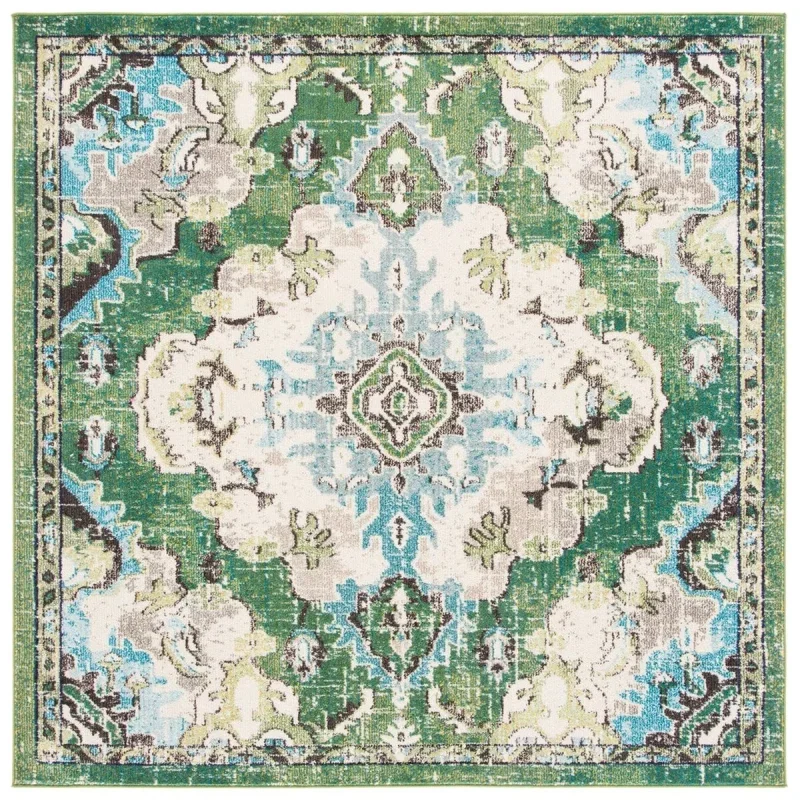 Tapete James Bohemio en Verde con Azul
