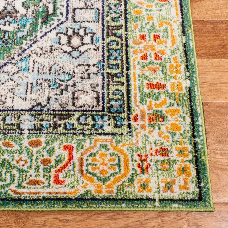 Tapete James Bohemio en Verde con Azul