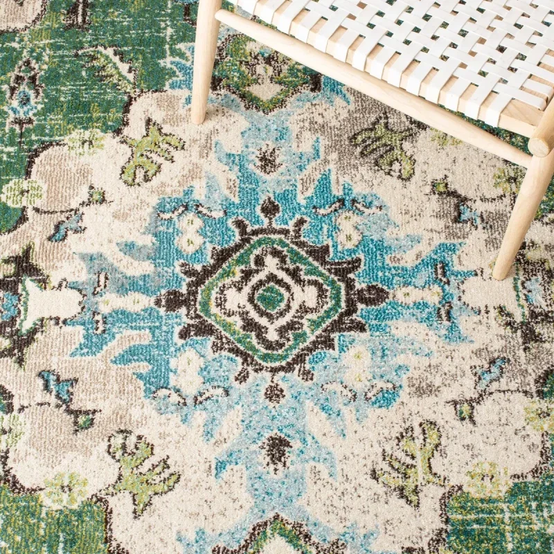 Tapete James Bohemio en Verde con Azul