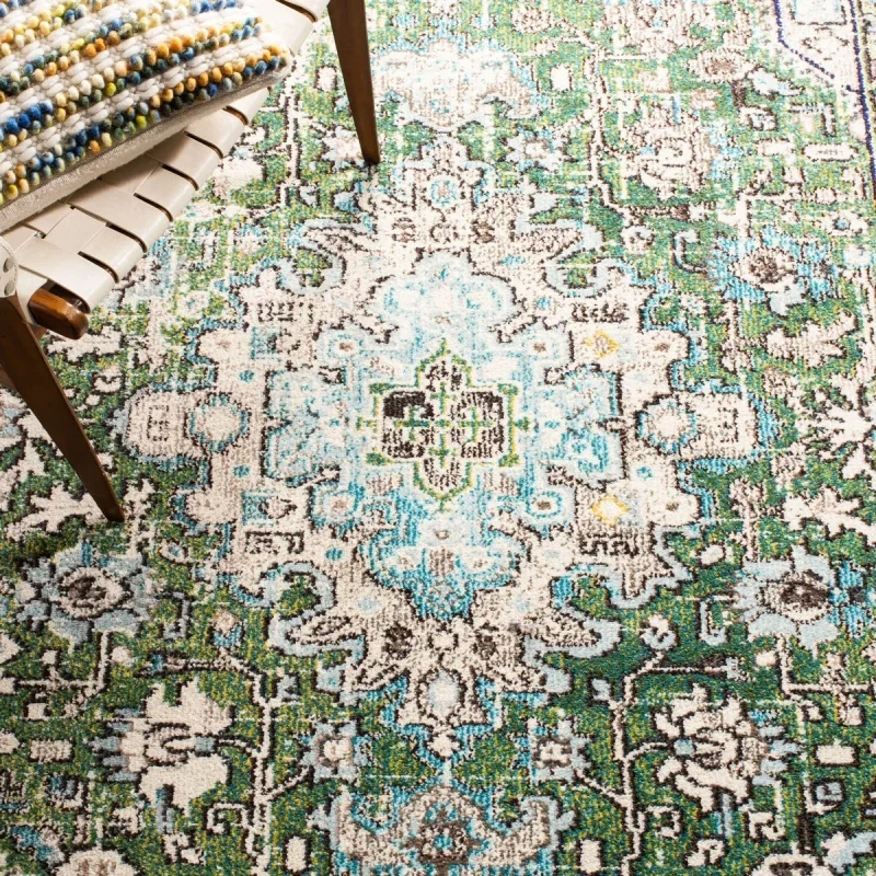 Tapete James Bohemio en Verde con Azul