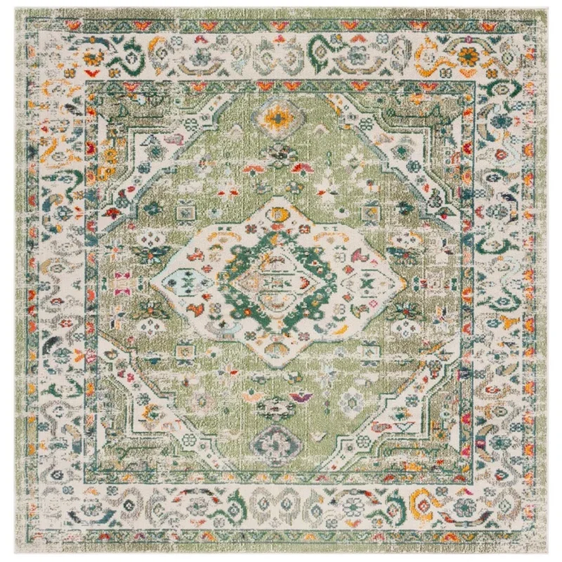 Tapete James Bohemio en Verde con Marfil