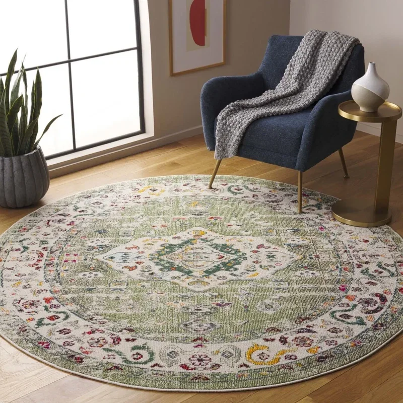 Tapete James Bohemio en Verde con Marfil
