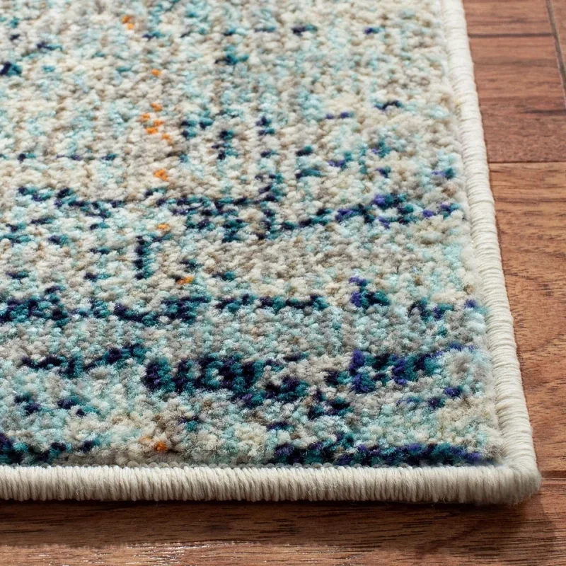 Tapete James de Curvas en Azul con Beige