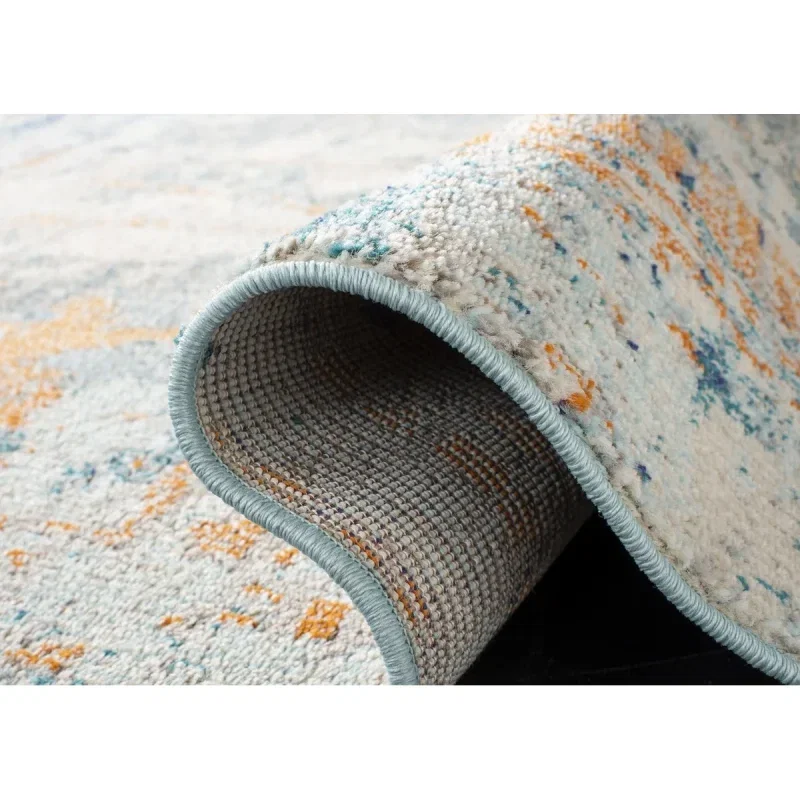 Tapete James de Curvas en Azul con Beige