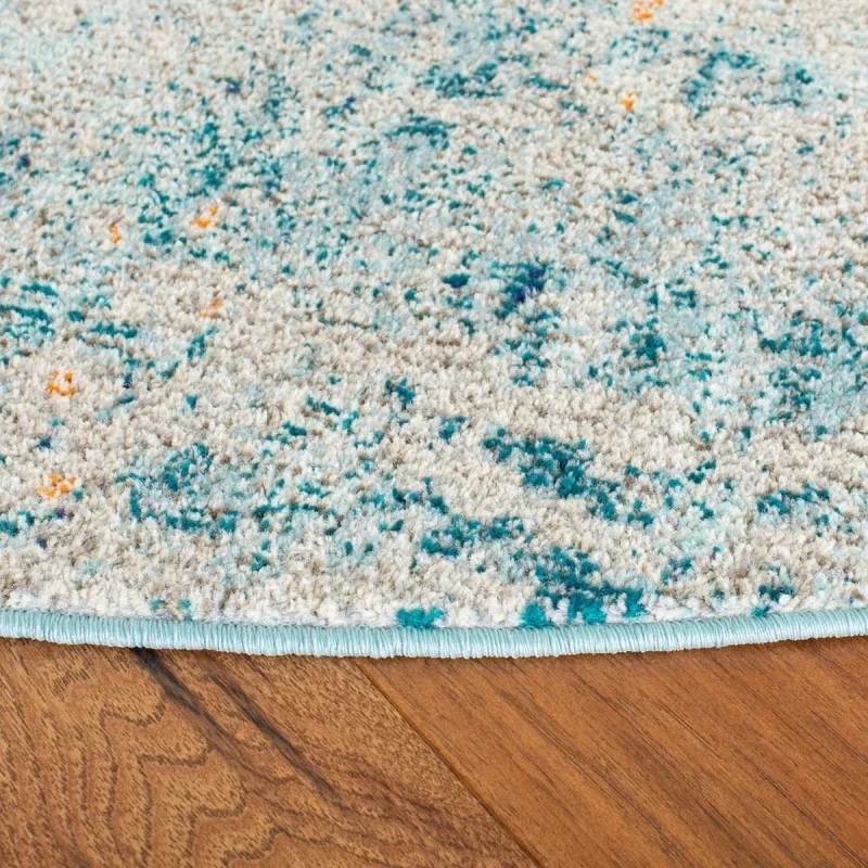Tapete James de Curvas en Azul con Beige
