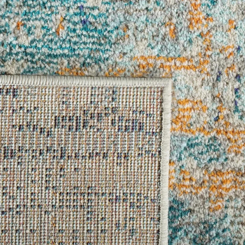 Tapete James de Curvas en Azul con Beige