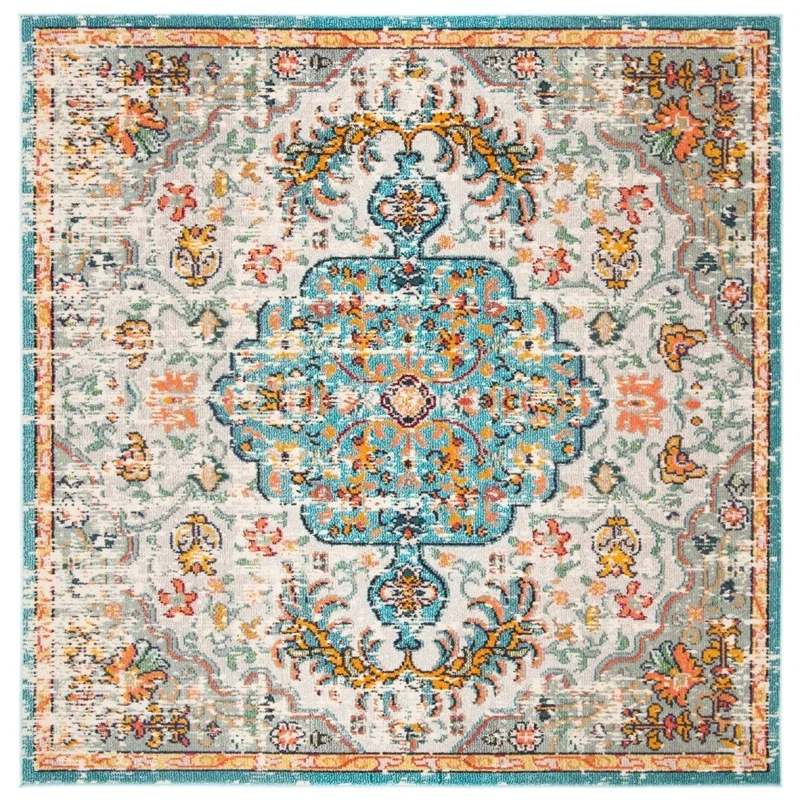 Tapete James de Flores Dispersas en Gris con Azul