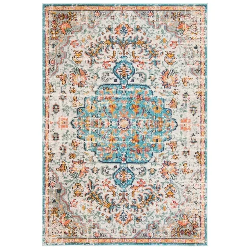 Tapete James de Flores Dispersas en Gris con Azul