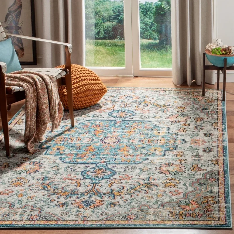 Tapete James de Flores Dispersas en Gris con Azul