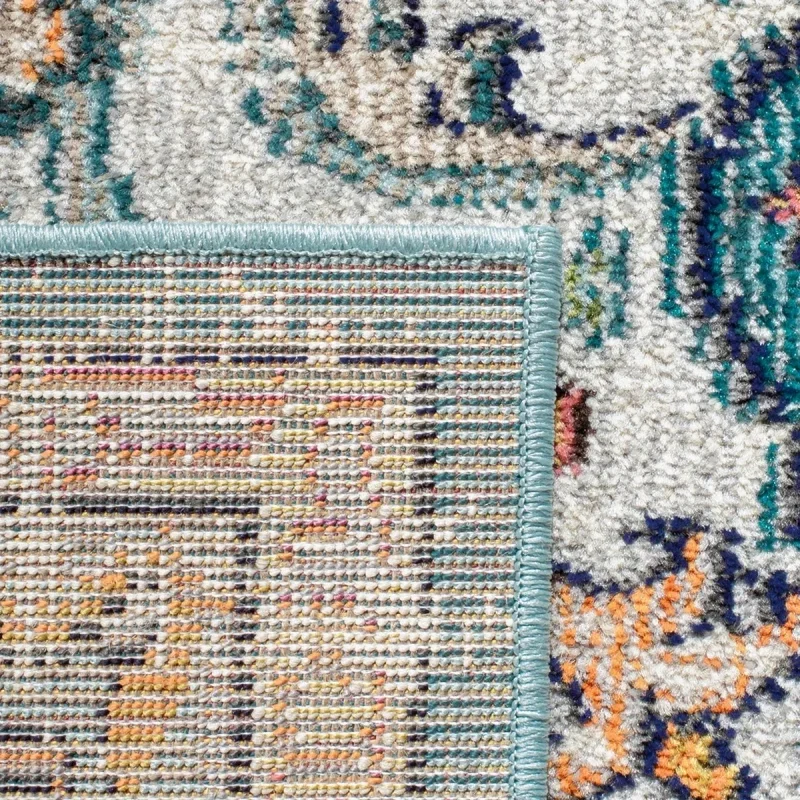 Tapete James de Flores Dispersas en Gris con Azul