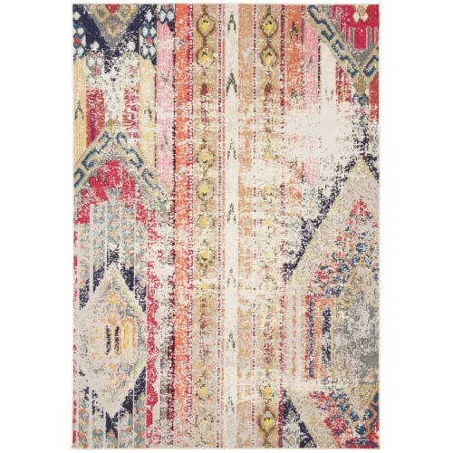 Tapete James de Rayas Ornamentales en Gris con Naranja