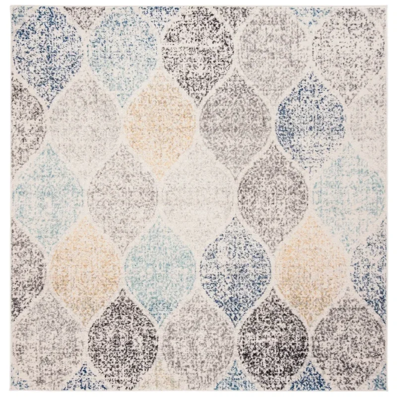 Tapete James Floral en Marfil con Azul