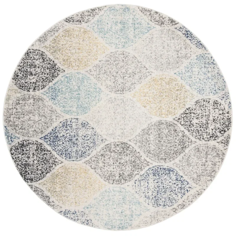 Tapete James Floral en Marfil con Azul