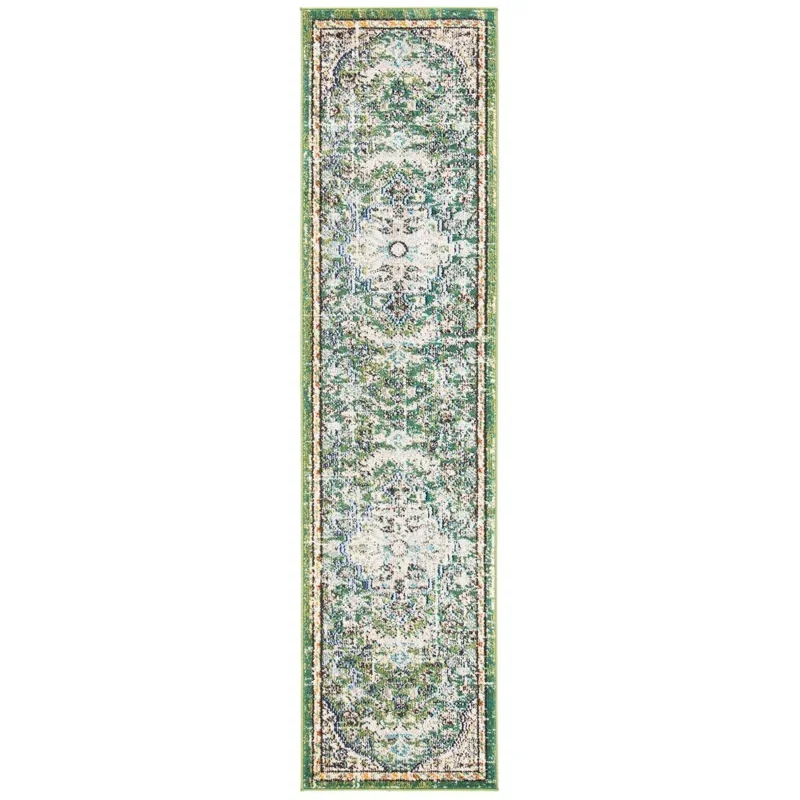 Tapete James Medallón en Verde con Azul