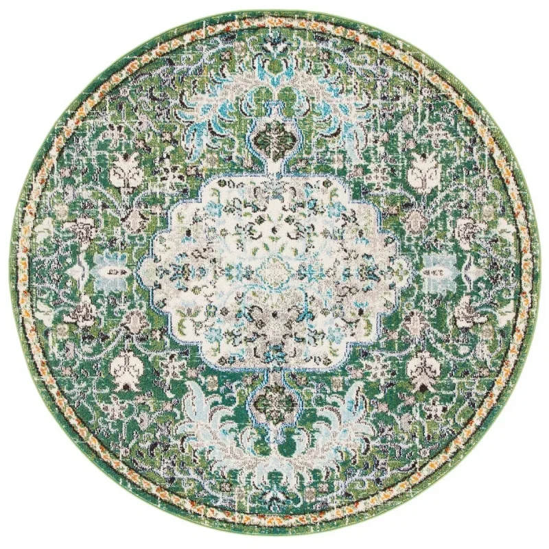 Tapete James Medallón en Verde con Azul