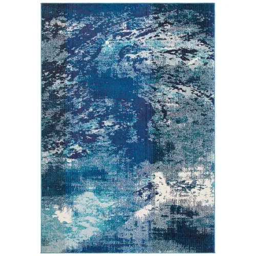 Tapete James Moderno en Azul con Marfil