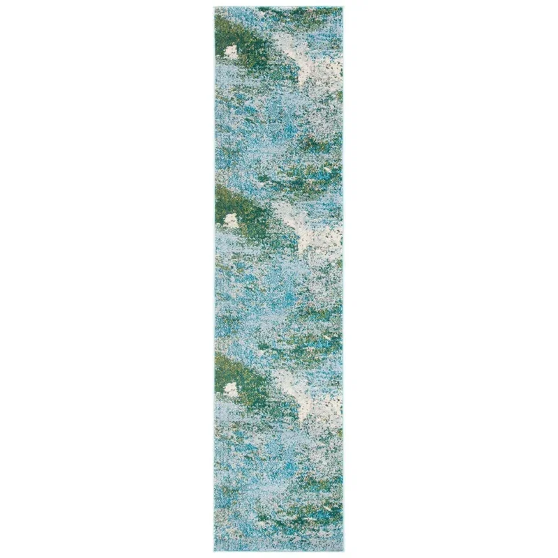 Tapete James Moderno en Azul con Verde
