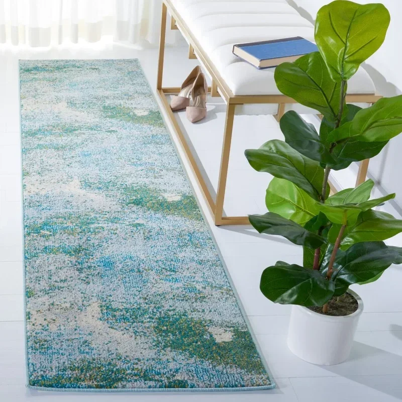 Tapete James Moderno en Azul con Verde