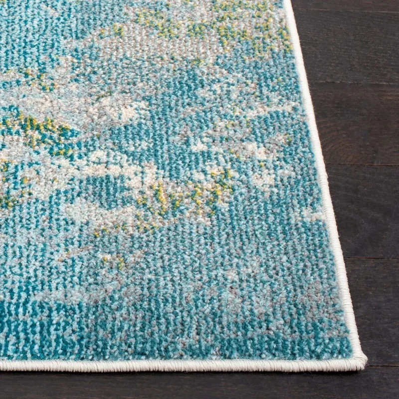 Tapete James Moderno en Azul con Verde