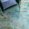 Tapete James Moderno en Azul con Verde