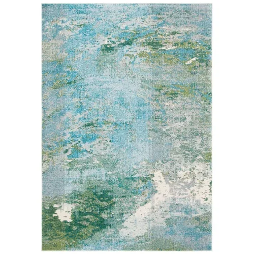 Tapete James Moderno en Azul con Verde