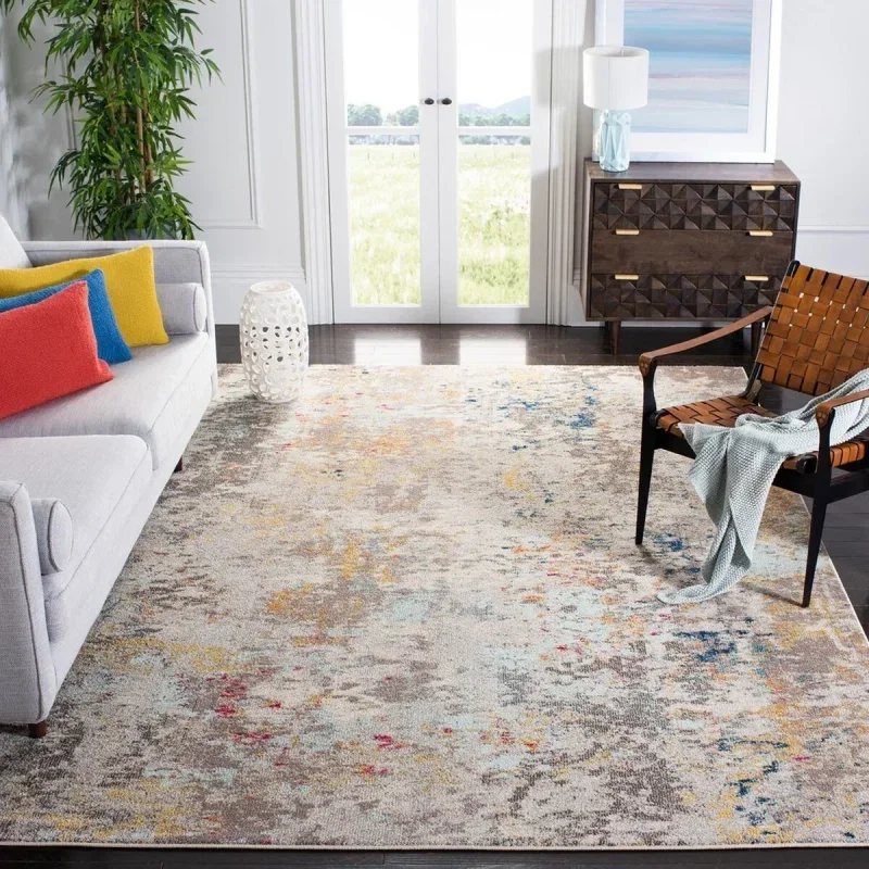 Tapete James Moderno en Gris con Amarillo