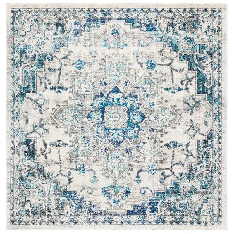 Tapete James Vintage en Gris con Azul