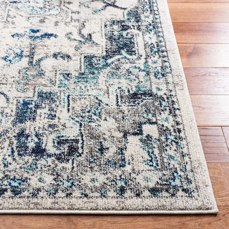 Tapete James Vintage en Gris con Azul
