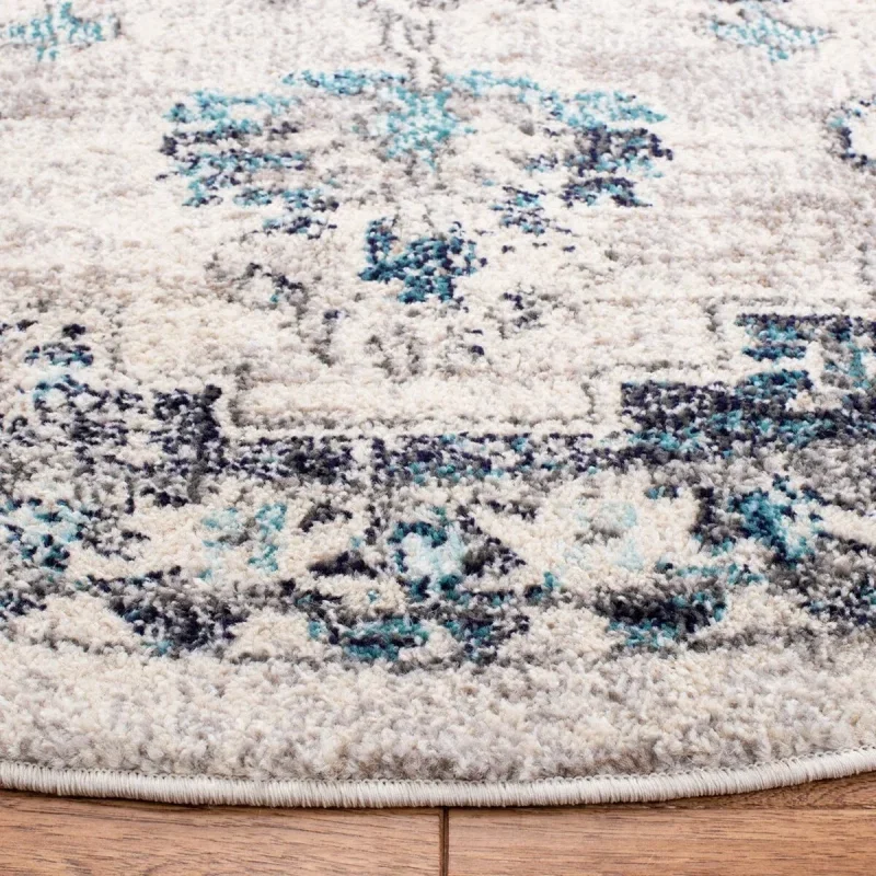 Tapete James Vintage en Gris con Azul