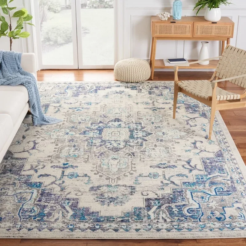 Tapete James Vintage en Gris con Azul
