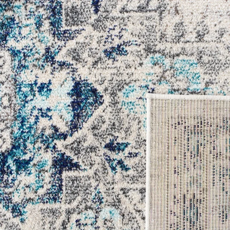 Tapete James Vintage en Gris con Azul