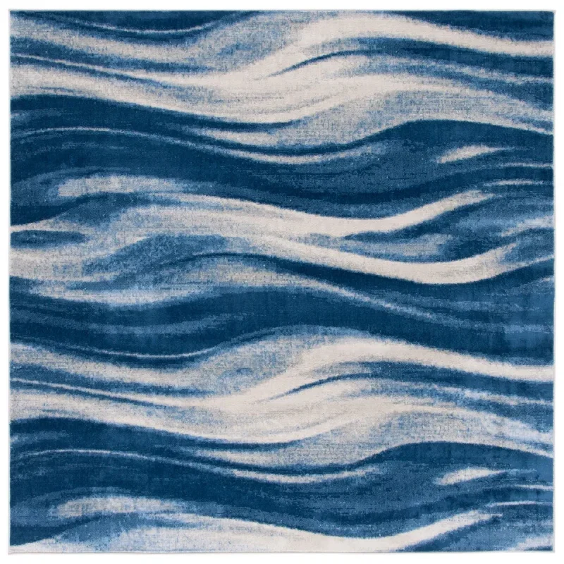 Tapete Jaspis de Ondas en Azul Marino con Marfil
