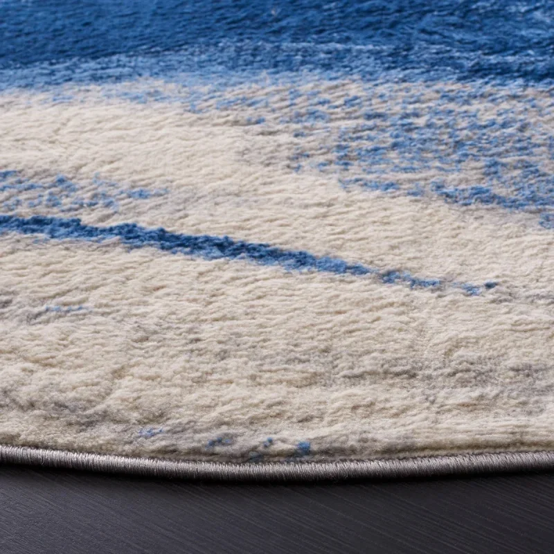 Tapete Jaspis de Ondas en Azul Marino con Marfil
