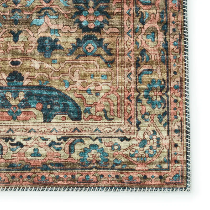 Tapete Kiara Medallón Floral Vintage en Azul