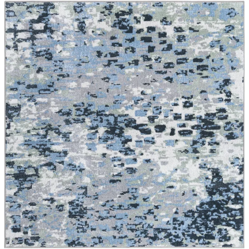 Tapete Lavable Camila Abstracto Azul