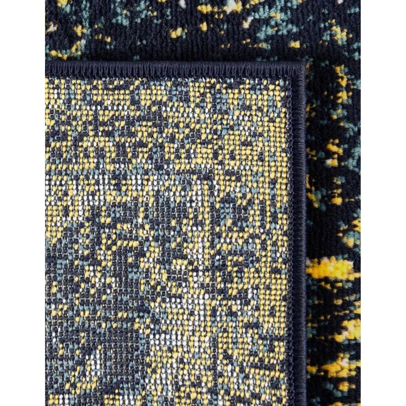 Tapete Loren Arboleda Azul Marino con Amarillo