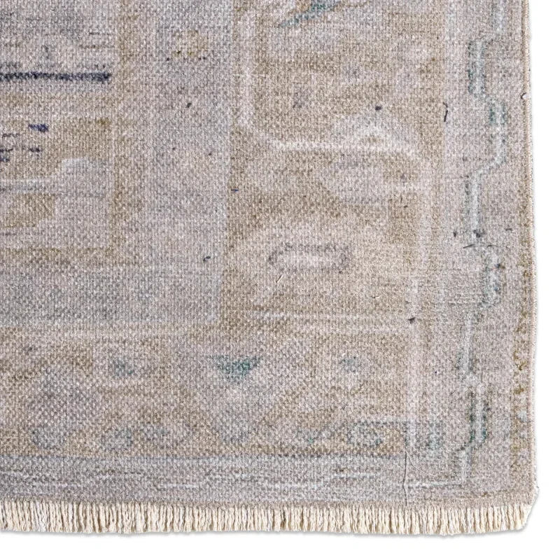 Tapete Lumina Medallón Floral Vintage en Azul y Verde