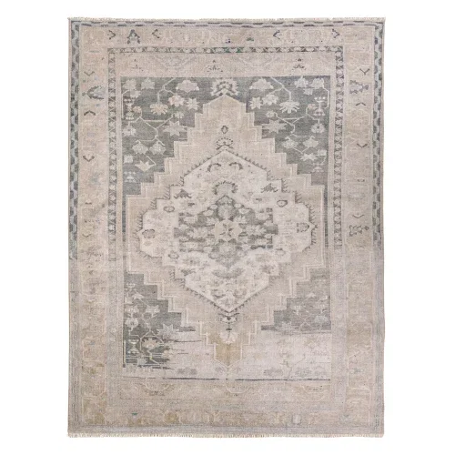 Tapete Lumina Medallón Floral Vintage en Azul y Verde