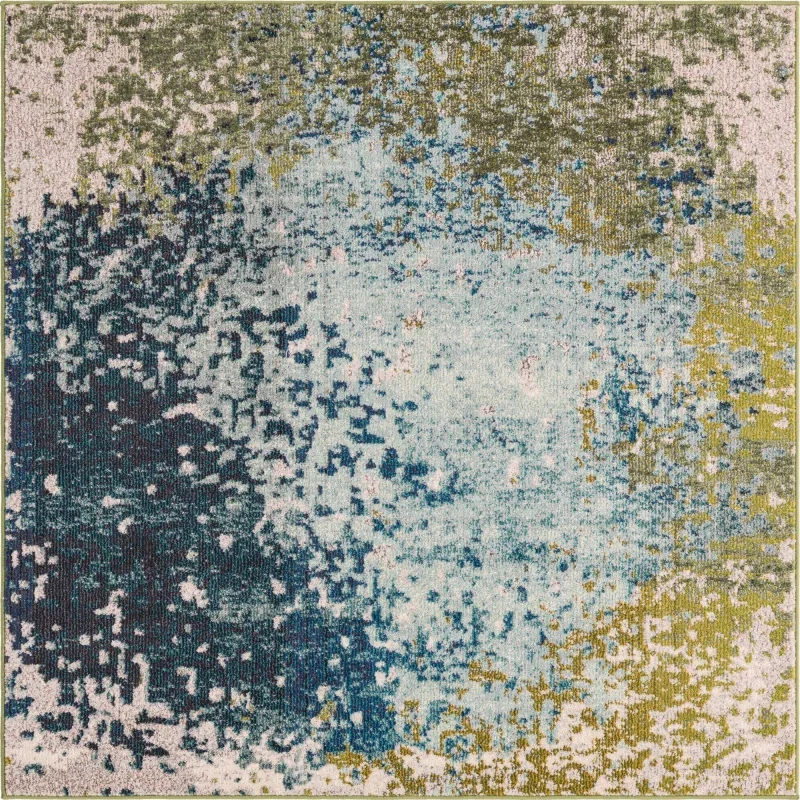 lunar abstracto en azul y verde