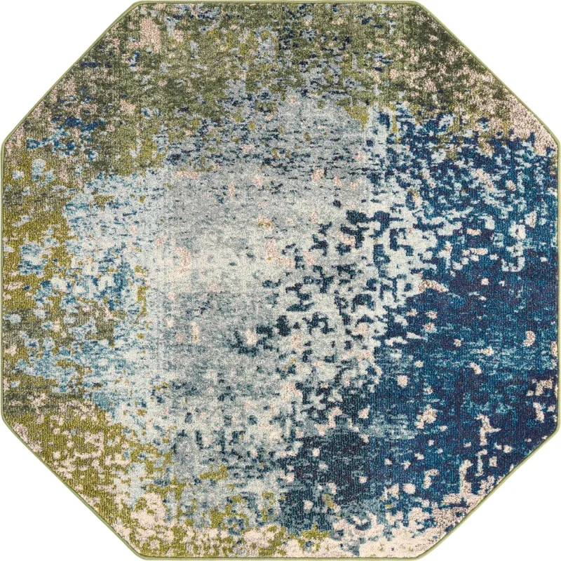 lunar abstracto en azul y verde