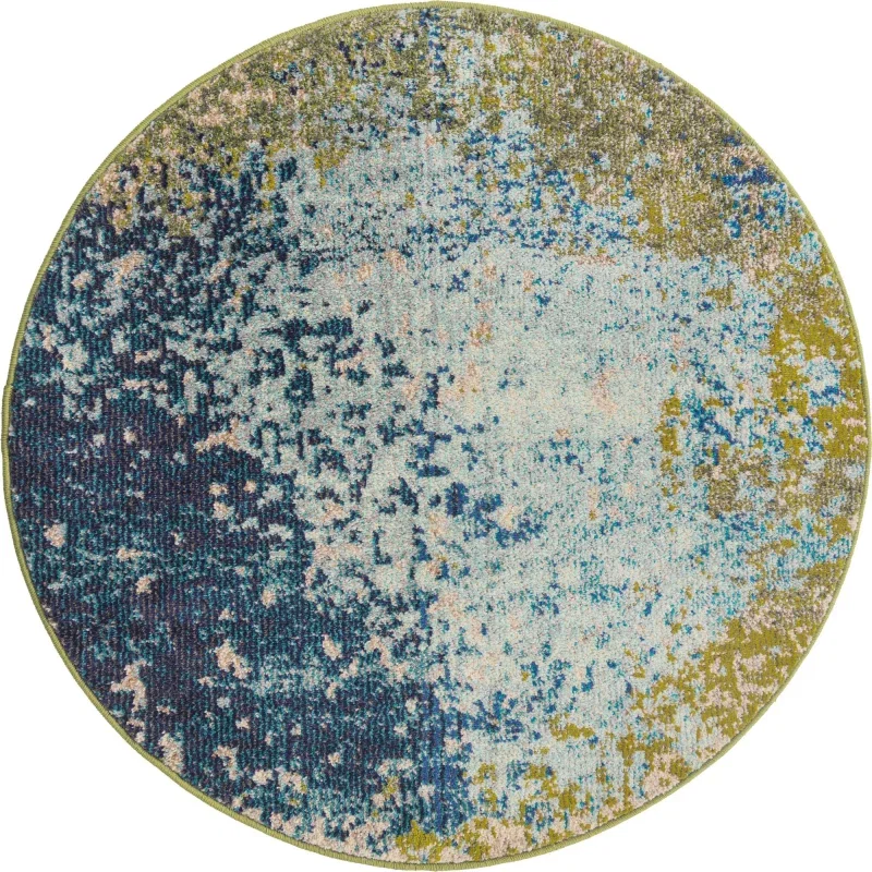 lunar abstracto en azul y verde