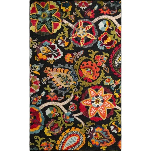 marroqui exterior floral en negro multicolor