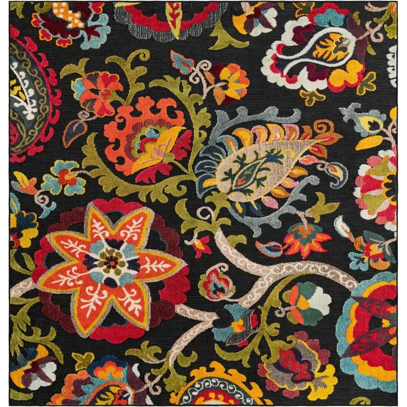 marroqui exterior floral en negro multicolor